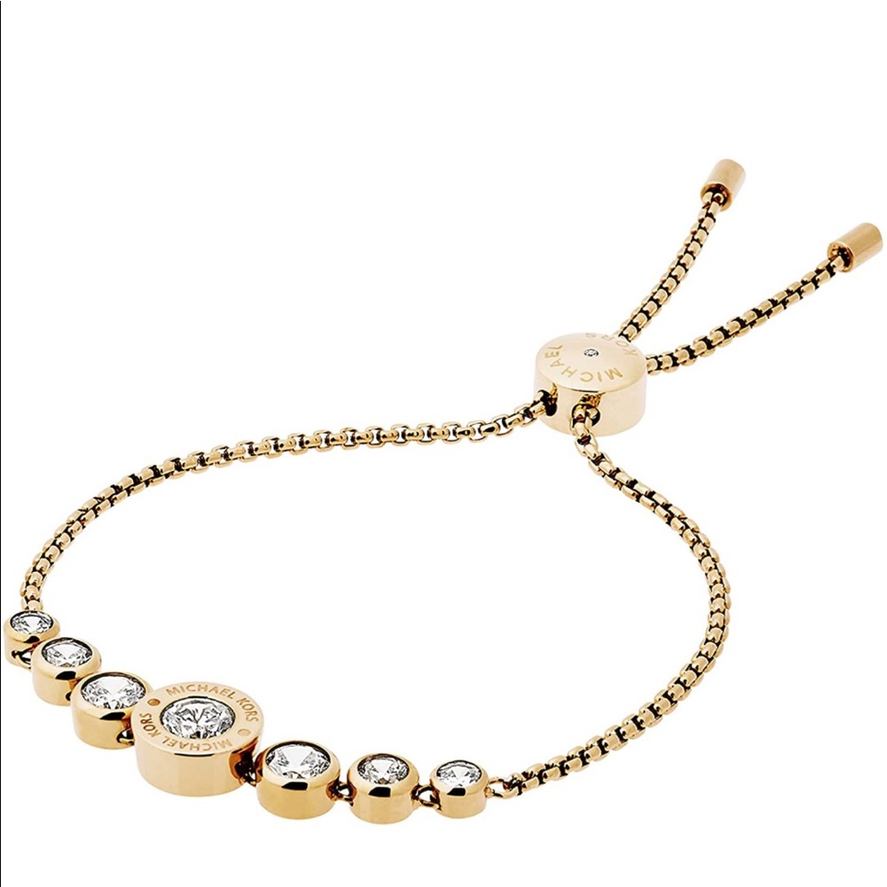 Michael Kors Gold Crystal Slider Bangle Bracelet